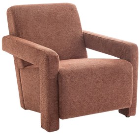 Fotel z terakotową teksturowaną tapicerką - ISPARTA