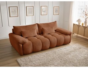 Ceglasta sofa z tkaniny szenilowej 264 cm Ivane – Bobochic Paris