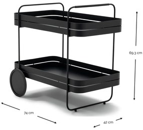 Metalowy barek na kółkach 74x42 cm Gin &amp; Trolley – Spinder Design