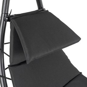 Leżak Ogrodowy z Parasolem CARPA Czarny