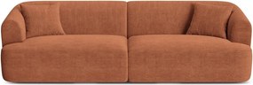 Sztruksowa sofa w kolorze terakoty 255 cm Campi – Cosmopolitan Design