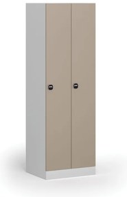 Metalowa szafka ubraniowa S1, 2-drzwiowa, 1850 x 600 x 500 mm, demontaż, zamek RFID, drzwi beżowe