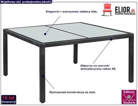 Czarny stół ogrodowy - Loxi 2X