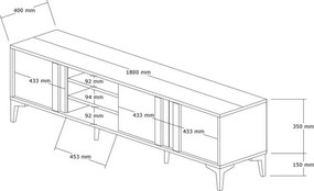 Stolik pod telewizor Mengu Atlantic Pine andAnthracite
