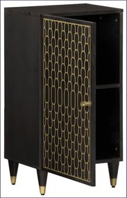 Czarna drewniana szafka stojąca na nóżkach W6-B90