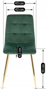 Krzesło Tapicerowane do Salonu YORK Zielone Welurowe Nowoczesne Loft
