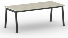 Stół konferencyjny do biura PRIMO BASIC, 200x90 cm, czarna podstawa, dąb naturalny