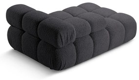 Antracytowy moduł sofy z materiału bouclé (lewostronny) Bellis – Micadoni Home