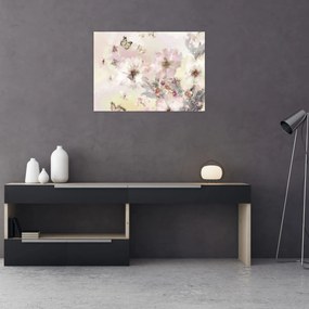 Obraz - Kwiaty malarstwo (70x50 cm)