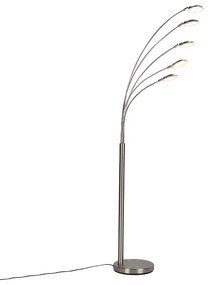 Lampa stojąca stalowa w komplecie z LED z dotykowym ściemniaczem - Sixties TrentoDesignerski Oswietlenie wewnetrzne