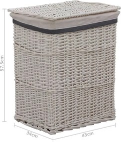 Biały wiklinowy kosz na pranie - Viver
