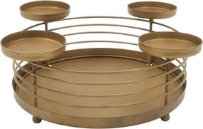 Metalowy świecznik adwentowy GOLDEN ADVENT 32 cm, złoty