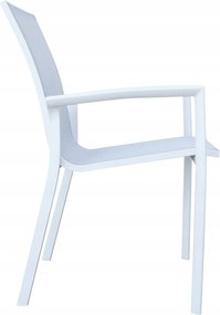Krzesło ogrodowe aluminiowe białe 56x65x88cm komfortowe wytrzymałe tarasowe