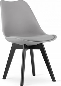 PROMOCJA Jasnoszare krzesło BALI MARK z czarnymi nogami II. jakość