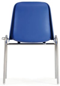 Plastowe krzesło jadalniane ELENA, czarne, chromowane nogi