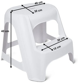 4Home Schodek plastikowy, biały, 55 x 48 x 40 cm