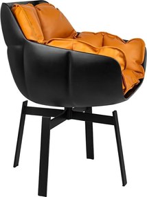 Designerskie krzesło obrotowe do jadalni z pikowaną poduszką Shiba