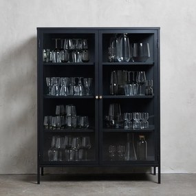 Czarna metalowa witryna 110x140 cm Carmel – Unique Furniture