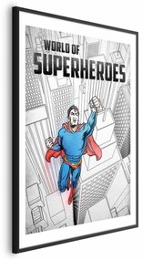 Plakat Superheroes 21x30 cm z ramą czarną z marginesem ARTGEIST B