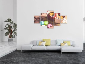 Obraz kawy i makaroników (125x70 cm)