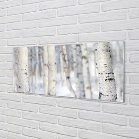 Panel szklany do Kuchni Ośnieżone Drzewa w Lesie
