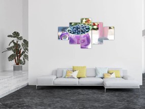 Obraz - jagody w filiżance (125x70 cm)