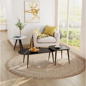 Zestaw stolików kawowych czarny 105x64.5x35 manitoba