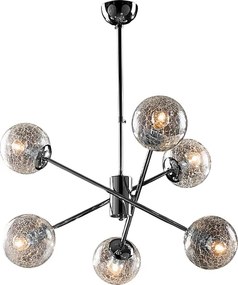 Lampa wisząca Tresor z polerowanego chromowanego żelaza 6 świateł X 93 Ø60 BL215-6-CR