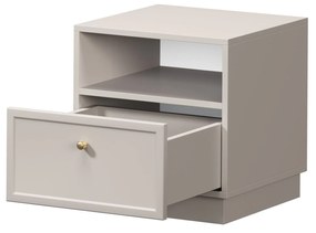 Szafka nocna Lorini z szufladą 45 cm - kaszmir / złoty uchwyt