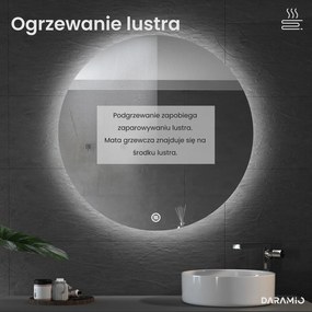 Okrągłe lustro łazienkowe z oświetleniem LED E2