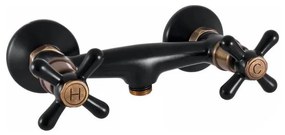 RAV Slezák MK180.5CMATSM - Bateria prysznicowa MORAVA RETRO czarna/mosiądz