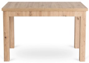 Zestaw Stół Prostokątny SKUBI Rozkładany 120-160 cm Dąb Artisan i 6 Krzeseł SCANDI Szare/Dąb
