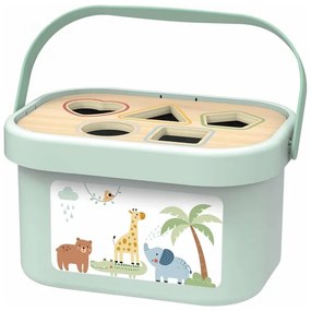 Woopie green pudełko sorter box 3w1 klocki piramidka słonik fsc