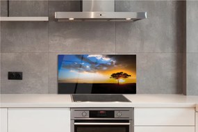 Panel szklany do Kuchni Samotne Drzewo pod Chmurami