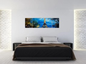 Obraz - Obraz olejny przedstawiający wieżę Eiffla (170x50 cm)