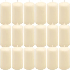 Zestaw świec filarowych, 11,5 cm, Ø 6 cm, kremowe, 18 szt.