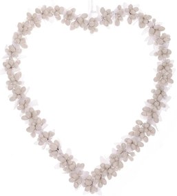Wiszące serce z jagód, 22 x 2 x 24 cm, biały