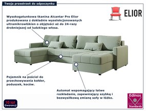 Zielony rozkładany narożnik w kształcie U L0-L57