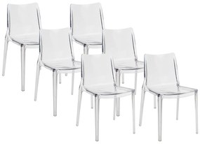 Zestaw 6 krzeseł z poliwęglanu - Kryształowy - RANZAKA