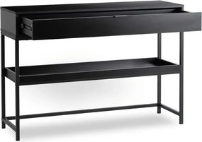 Konsola do Przedpokoju RUBY 100 cm z Półką Czarna Nowoczesna