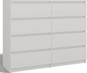 Komoda Malwa M8/120 | Biała | 120x40x97 cm | 8 Szuflad