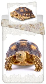 PrzytulneMieszkanie.pl PrzytulneMieszkanie.pl 3D bawełniana pościel TURTLE biała Rozmiar pościeli: 70 x 90 cm | 140 x 200 cm