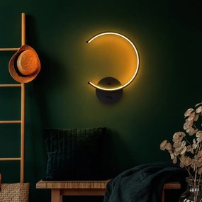 Czarny kinkiet LED ø 10 cm Moon – Opviq lights