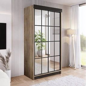 Szafa przesuwna z lustrem BARI 2 dąb sonoma 100