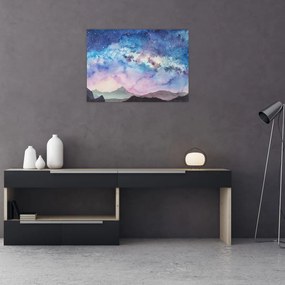 Obraz na szkle - Droga Mleczna, akwarela (70x50 cm)