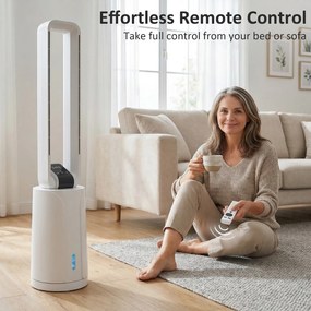 HOMCOM Klimatyzator ewaporacyjny z pilotem, 15-godzinny timer, wkłady chłodzące do domu i biura, biały | Aosom PL