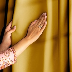 Restilo Zasłona Blackout EYELETS musztardowy, 140 x 245 cm