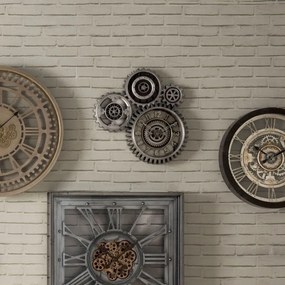 Zegar ścienny loftowy, 4 kółka zębate, Ø 58 cm