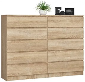 Skandynawska komoda z gładkim frontem dąb sonoma P8-N14