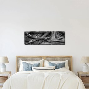 Obraz - Korzenie drzewa (z zegarem) (90x30 cm)